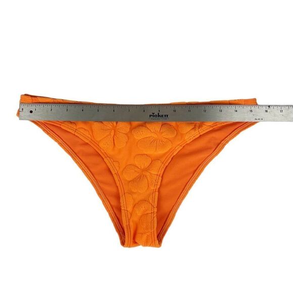 Hollister Bright Orange Terry Cloth Hibiscus Bikini Bottoms Medium - Picture 3 of 4